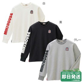 セール30%OFF！ミキハウス ミキロゴ 縦ロゴ長袖Tシャツ（大人用）〈S-L（155cm-185cm）〉ミキハウス正規販売店●メール便OK