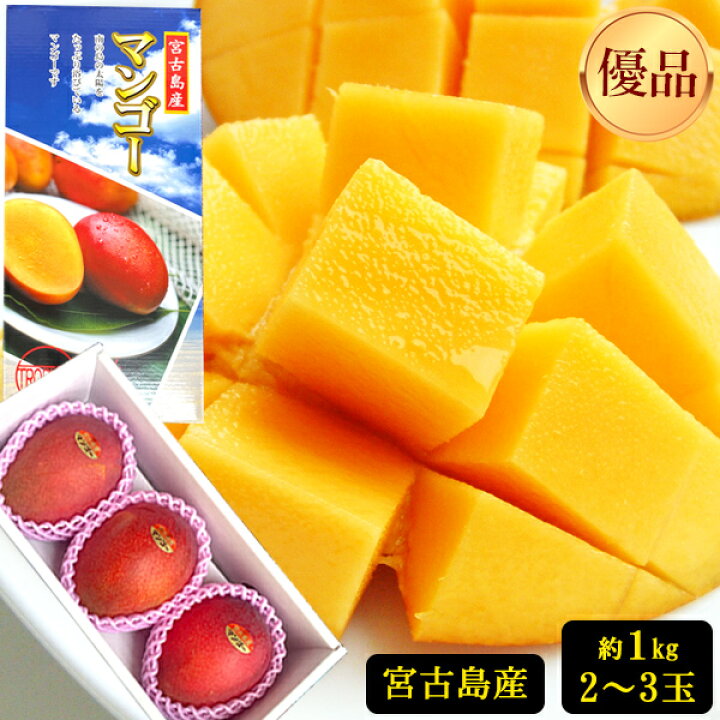 楽天市場】宮古島産 完熟マンゴー 1kg 【優品】（アップルマンゴー  