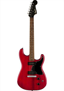 Squier by Fender@Paranormal Strat-O-Sonic Crimson Red Transparent