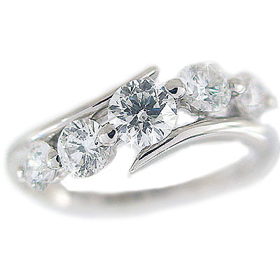 楽天市場】トータル1.0ct ダイヤモンドリング プラチナ950 婚約指輪