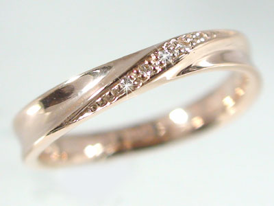 ピンクゴールド ペアリング 結婚指輪 マリッジリング ダイヤモンド ペア2本セット K10PG 指輪 ダイヤ 0.02ct【送料無料】 |  MAオリジンジュエリー