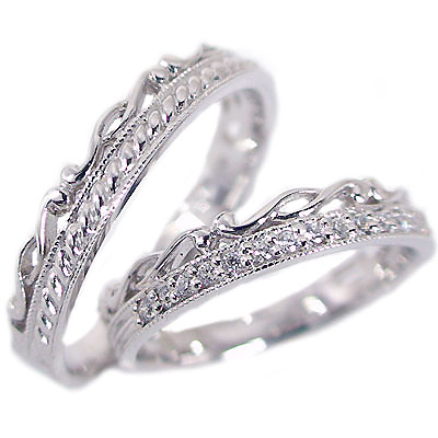 結婚指輪 マリッジリング ペアリング 全日本送料無料 ホワイトゴールドk10 最安価格 2本セット ダイヤモンド ペア2本セット ダイヤ0.1ct 送料無料 指輪 K10wg
