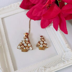 クリスマスツリーペンダント＆ブローチ クリスマスプレゼント クリスマスツリー キラキラ パール ブローチ パール レッド ブルー かわいい レディースプレゼント ネックレス クリスマス シルバークリスタルガラス 綺麗 上品 可愛い お誕生プレゼント