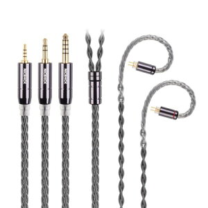 NICEHCK GreyCloud 8芯 6N銀メッキ銅 OFC 2.5mm プラグ 0.78 2Pinコネクタ アップグレードケーブル 1.2m 着脱式 金属製プラグ PP糸 耳掛け式 HIFI 音質改善 イヤホンのアクセサリ高級交換用 (2.5mm 0.78 2Pin