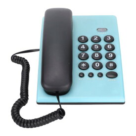 デスクトップコード付き電話、デュアル磁気受話器付きマルチカラー固定電話、ホームオフィスホテル用の大きなボタン電話自宅電話、一時停止/ミュート/保留機能を含む(青)