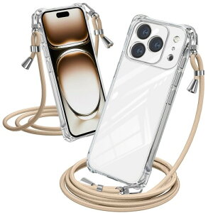 XIOYATY iPhone 18 Pro Max / 17 Pro Max �Ή� �P�[�X �N���A �V�����_�[ ���|���X�g���b�v�t�� �l���Ռ��z���݌v