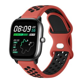 (Vancle) 20mm バンド for Amazfit GTS4 Mini ベルト/Amazfit GTS 4 交換用バンド/Amazfit Bip 3 / Amazfit GTS 3 / Amazfit GTS 2e, Bip U Pro/Bip 3 Pro バンド 交換ベルト 新しいシリコン製ハンド 柔らかい 調節可能 (レッ