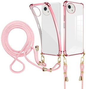 weiaoluo AQUOS Wish 4 ケース ショルダー 耐衝撃 クリア AQUOS SH-52E スマホケース tpu AQUOS Wish4 カバーバンパーアクオスウィッシュ4 ケース 肩掛け 首掛け 縄掛け 透明 ストラップ付き 斜めがけ