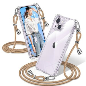 XIOYATY �p�� iPhone 14 Plus �P�[�X �N���A �V�����_�[ �A�C�t�H��14 Plus �J�o�[ �ϏՌ� �X�}�z�P�[�X ���� �D��X�g���b�v�t�� ������ ��|�� �R�t�� ��|�� �΂߂��� �N���X�{�f�B ���ړI�L��