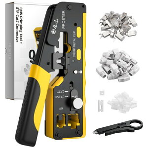 Proster RJ45 H LANRlN^ ߃y` RJ45/RJ11/RJ12Ή CAT5/CAT6/CAT7Ή CAT7RlN^[ ֐n {t dbΉ LANP[u 8P+6P