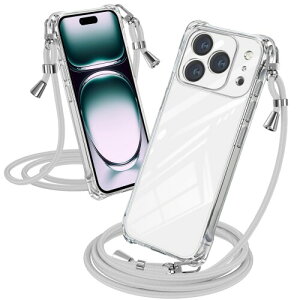 XIOYATY iPhone 18 Pro / 17 Pro �Ή� �P�[�X �N���A �V�����_�[ ���|���X�g���b�v�t�� �l���Ռ��z���݌v �J�����ی�