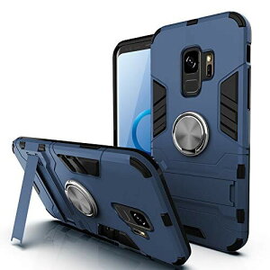 YULNCUZ Galaxy S9 ケース リング 耐衝撃 リング付き 耐衝撃 背面カバー TPU+PC素材 クリア 指紋防止 落下防止 全面保護 二重構造 360度回転 車載対応 磁気 薄型 軽量 滑り防止 サムスン ギャラク