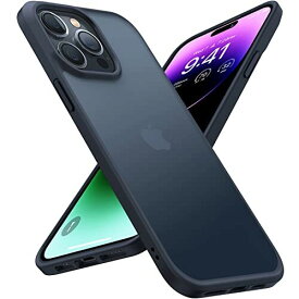 TORRAS iPhone14Pro 用 ケース 米軍規格 2.24M落下認証 半透明 黄ばみなし 指紋防止 マット感 ストラップホール付き レンズ保護 アイフォン14Pro 用 カバー ブラック Guardian