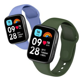 (RicYeel) シリコンバンド for Xiaomi Redmi Watch 3 Active バンド (2個セット) 交換用ストラップ スポーツバンド 交換ベルト 柔軟性 Xiaomi Redmi Watch 3 Active 用 バンド (グリーン+ブルー)