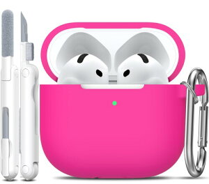R-fun Airpods ��4���� �P�[�X�J�o�[ �N���[�i�[�L�b�g�t�� �\�t�g�X�L�� �V���R���P�[�X�J�o�[ �L�[�`�F�[���t�� �j�����p ���S�ی�P�[�X Apple �ŐV Airpods 4 �Ή� ���[�Y�s���N