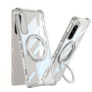 weiaoluo SONY Xperia 5 �P�[�X �N���A �����O�t�� xperia5 �J�o�[ �ی�V�F�� SOV41 SO-01M �G�N�X�y���A5 �X�}�z�P�[�X ���傤���� �X�^���h�@�\ 360°��]�\ �X�}�z �L�b�N�X�^���h �w��h�~ �]�|