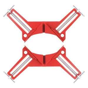 Smgda コーナークランプ スプレー塗装 2個セット アルミニウム合金製 ブルー/レッド 木工DIY 直角固定 90°固定金具 (2, レッド)