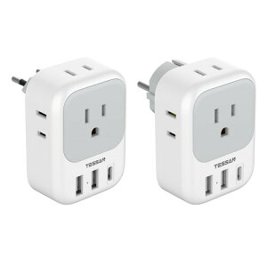 TESSAN �ϊ��v���O C�^�C�v SE�^�C�v �C�O���s�p 4��AC������ 3USB�|�[�g�t�� �؍�/�C�^���A/�X�y�C��/�h�C�c ���[���b�p�Ȃǂ̍��ɑΉ�