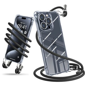 iPhone 15 Pro �P�[�X �V�����_�[ �N���A iPhone15 Pro �X�}�z�P�[�X �A�C�t�H��15Pro �J�o�[ ���|�� �΂߂��� ��|���P�[�X �ϏՌ� ���� TPU ���^ �y�� �g�уP�[�X �R�t�� �΂߂��� �D��X�g���b�v