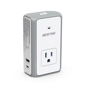 BESTEK �����g �C�O���s�p�ψ��� 150W 5in1�Z�b�g �C�O�R���Z���g �ψ��� �ϊ��v���O ���^ 100V-240V to 100V �ϊ� USB-C ×1�� PD20W USB-A×1�� QC18W �z�R���h�~ ���d�h�~ �|�[�^�u�� ���^ �R���p�N�g MRJ1