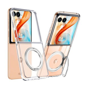 weiaoluo �P�[�X Motorola Razr 50 Ultra �N���A �p�� �����O�t�� �ی�V�F�� ���傤���� ���g���[��razr 50 ultra �g�уP�[�X �X�^���h�@�\ 360°��]�\ �X�}�z �L�b�N�X�^���h Razr50 Ultra �w��h�~ �]