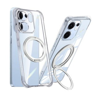 weiaoluo �P�[�X OPPO Reno13 A �N���A �p�� �����O�t�� reno13 a �J�o�[ �ی�V�F�� �I�b�| ���m13a �J�o�[ �X�^���h�@�\ 360°��]�\ �X�}�z �L�b�N�X�^���h oppo reno13 a�g�уP�[�X �w��h�~ �]�|