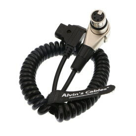 Alvin's Cables ARLR Alexa Camera Monitor 用の 直角 XLR 4 pin メス to D tap コイル 電源 ケーブル