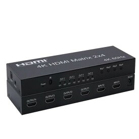 2.0 HDMIマトリックス4x4 / 4X2、4K 60Hz 1080p（RGB/YUV 4：4：4）スイッチスプリッター4入力4出力コンバーターRS232 EDIDスイッチ (2.0 HDMIマトリックス2x4)