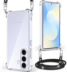 Galaxy S25 FE �P�[�X �N���A �V�����_�[ �g�уJ�o�[ ���|�� �΂߂��� �M�����N�V�[ S25 FE �X�}�z�P�[�X ��|���P�[�X ���� �ϏՌ� TPU ���^ �y�� �R�t�� �D��X�g���b�v�t�� �l�b�N�X�g���b�v
