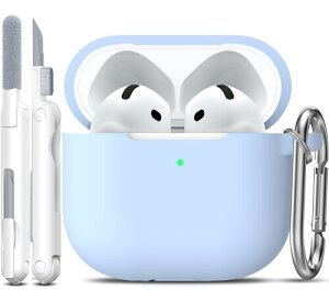 R-fun Airpods ��4���� �P�[�X�J�o�[ �N���[�i�[�L�b�g�t�� �\�t�g�X�L�� �V���R���P�[�X�J�o�[ �L�[�`�F�[���t�� �j�����p ���S�ی�P�[�X Apple �ŐV Airpods 4 �Ή� �X�J�C�u���[