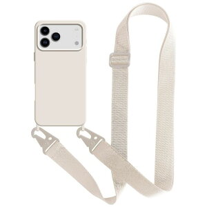 UnnFiko For iPhone 17 Pro �P�[�X �l�b�N�X�g���b�v �X�}�z�P�[�X �u���F �V���R�� �A�C�t�H�� 17 Pro �P�[�X �V���v�� �\�t�g �ی�J�o�[ �g�уX�g���b�v �R�t�� �΂߂��� (iPhone 17 Pro,�z���C�g)