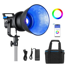 Sokani X60 LED撮影用ライト,RGB LEDビデオライト APPコントロール、最大80Wバイカラー2800k-10000K/ CRI96 + TLCI 95+/色調整0-360撮影、ビデオ録画、結婚式、屋外撮影用のBowensマウント照明