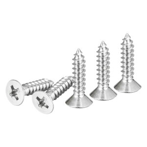 DTGN 20個 #6x5/8" 丸頭木ねじ 304ステンレス鋼十字頭自己攻釘 - 木工 家具に最適 - シルバー