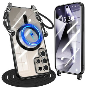 Galaxy S24 Ultra �p �P�[�X �N���A �V�����_�[ �ϏՌ� �M�����N�V�[ S24 �E���g�� �p �P�[�X Magnetic�Ή� �X�g���b�v�z�[���t�� SC-52E SCG26 �p ���|�� �R�t�� TPU �΂߂��� ��|���P�[�X ��������