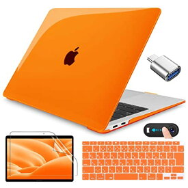 CISSOOK MacBook Air 13 ケース オレンジ 透明 2020 2021年 新型 MacBook Air 13 インチ ケース カバー A2337 M1 A2179 対応 おしゃれ 薄型 耐衝撃 日本語 JIS配列 キーボードカバー a2179 a2337 screen protector 保護