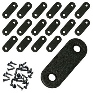 LOYELEY ジョイント金具 フラット 家具 固定 棚受け金具 I字金具 ステンレス鋼のI字型ブラケット 強プレート ステンレス 連結金具 固定板 DIY ブラケット金具 (ブラック 46mmx16mm)