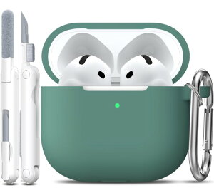 R-fun Airpods ��4���� �P�[�X�J�o�[ �N���[�i�[�L�b�g�t�� �\�t�g�X�L�� �V���R���P�[�X�J�o�[ �L�[�`�F�[���t�� �j�����p ���S�ی�P�[�X Apple �ŐV Airpods 4 �Ή� �p�C���O���[��