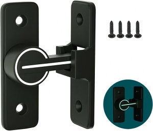 Jiayichengju ドアロック 90度ドアバックル 蛍光回転ドアバックル 室内引き戸ロック 簡単操作 盗難防止 部屋 窓キャビネット 亜鉛合金ドアバックル 直角フリップロック