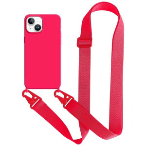 UnnFiko For iPhone 13 mini �P�[�X �l�b�N�X�g���b�v �X�}�z�P�[�X �u���F �V���R�� �A�C�t�H�� 13 mini �P�[�X �V���v�� �\�t�g �ی�J�o�[ �g�уX�g���b�v �R�t�� �΂߂��� (iPhone 13 mini, Pink Red)
