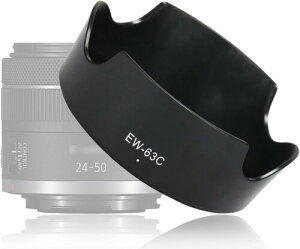 �L���m�� EW-63C �����Y�t�[�h�݊� �p�� Canon EOS RF 24-50mm f/4.5-6.3 IS STM, EF-S 18-55mm f/3.5-5.6 IS STM �����Y�Ή� 58mm