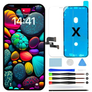 Goldwangwang Rp`u iPhone X tpl LCD fW^CU[ t[ 5.8C` Cc[t KX یtB hV[ 3D^b`Ή A1865/A1901/A1902