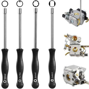 手動調整ツールキット キャブレタードライバー キャブレター 4枚セット キャブレター修理ツール 調整ツール ドライバー 工具 簡単に識別 4種類 エンジンツール 芝刈り機 チェーンソー