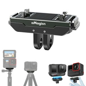 TOMGDRACO insta360 x5/Insta360 Ace Pro 2/ Insta360 Ace Pro ���C���}�E���g ���̓}�O�l�b�g�z�� �v���ȕ��� �R���p�N�g�Ŏ����^�тɕ֗� ���ŏՌ��ɋ��� 1/4�l�W�R�l�N�^�[ �}�O�l�b�g��2�܃R�l�N�^