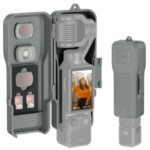 JJC DJI Osmo Pocket 4 / Pocket 3 ��p �J�o�[�P�[�X �n�[�h�V�F�� �t���b�v�P�[�X 3���t�B���^�[ & 2��Micro SD ���[�\ �X�g���b�v���t�� �h�o �Ϗ��� �����h�~ �W���o���J�o�[ DJI Osmo Pocket 4 �Ή�