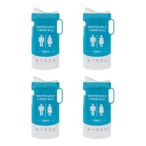 携帯トイレ 4個セット 携帯トイレ エチケット袋付き 登山 車用 非常用トイレ 男女兼用 750ml 車載用 旅行用 防災用に最適