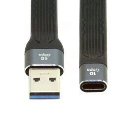 chenyang USB 3.1 ショートケーブル、USB 3.0 Type A オス - USB 3.1 Type C メス 延長 フラット スリム FPC データケーブル 13cm 10Gbps ノートパソコン & デスクトップ用
