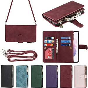 Eastwave サムスン ギャラクシー A32 5G ケース for Samsung Galaxy A32 5G 縄掛けケース 手帳型 財布型 ICカード コインポケット ストラップ付き カード 収納 小銭入れ ファスナーポケット付き PUレ