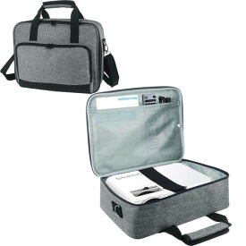 Boczif プロジェクターケース ポータブルストレージトラベルケース ノートパソコンコンパートメント&調節可能なショルダーストラップ付き ミニプロジェクターとアクセサリー用 (Grey)