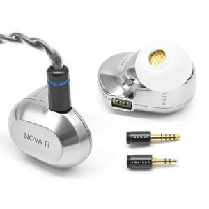 NOVA Ti �L���C���z�� �`�^�������{�f�B 11mm�_�C�i�~�b�N�h���C�o�[ �p�b�V�u�m�C�Y���_�N�V���� Hi-Fi 3.5mm/4.4mm�����v���O �y�ʐ݌v �}�C�N�Ȃ�