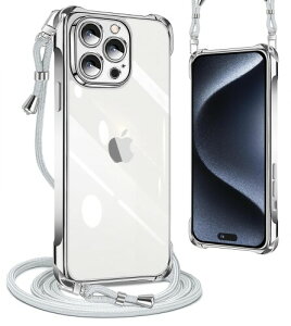 PAILAIMEN iphone 15 pro �p�� �P�[�X �N���A �l�b�N �V�����_�[ ��phone 15 pro �P�[�X �ϏՌ� �X�g���b�v�t�� �A�C�t�H��15 pro �J�o�[ ���� TPU ���^ �y�� �X�}�z �V���R�� �J�o�[ �R�t�� �΂߂���